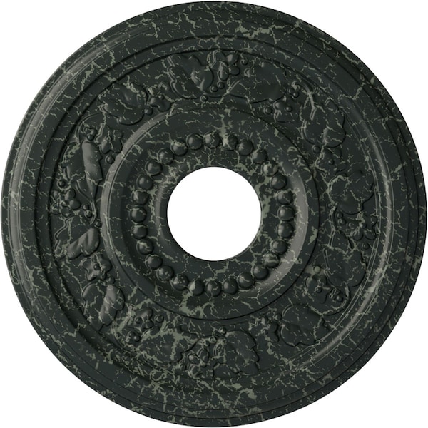Ekena Millwork Genevieve Medallion (Canopies up to 3 1/2"), 16 1/8"OD x 3 1/2"ID x 7/8"P, Painted Turtle Crackle CM16GNPTC - main